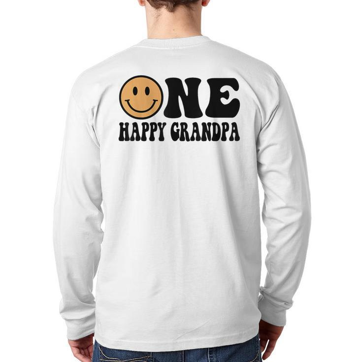 One Happy Dude 1St Birthday One Cool Grandpa Family Matching Back Print Long Sleeve T-shirt