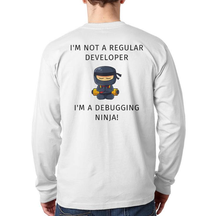 Programmer Coder Engineer Developer Debugging Ninja T Back Print Long Sleeve T-shirt