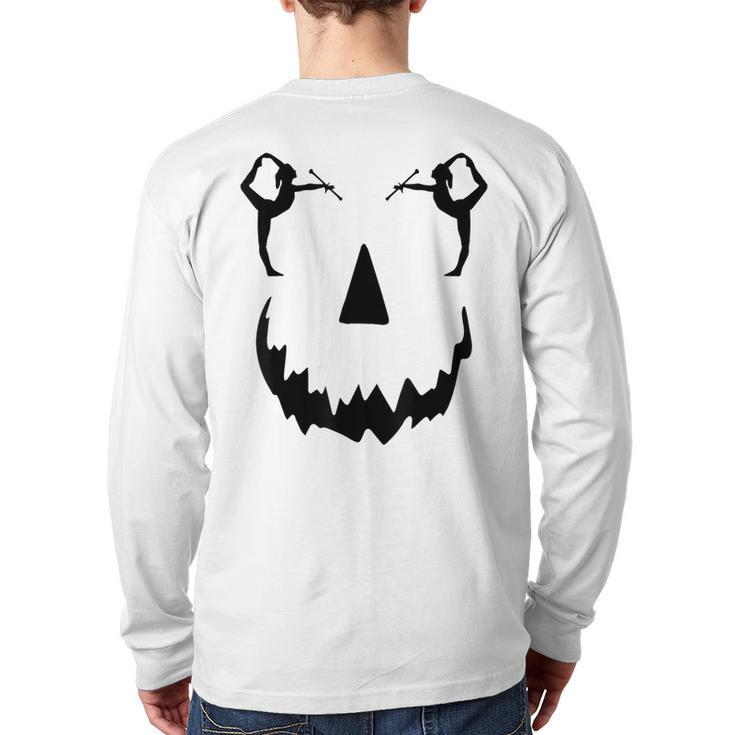 Pumpkin Baton Twirler Halloween Back Print Long Sleeve T-shirt