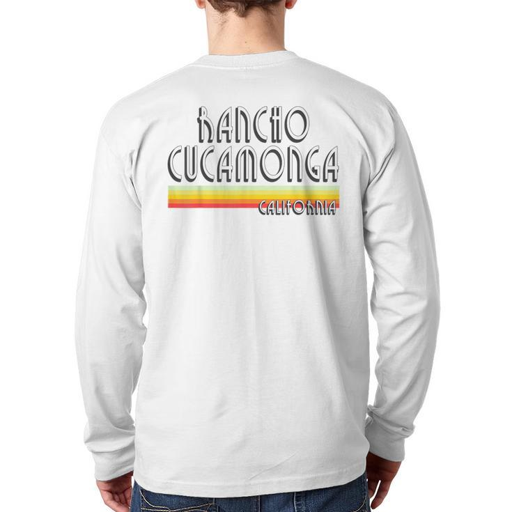 Rancho Cucamonga California T Retro Ca Lines Back Print Long Sleeve T-shirt