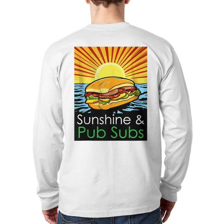 Sunshine And Pub Subs Cute Beach Lover Sunset Back Print Long Sleeve T-shirt
