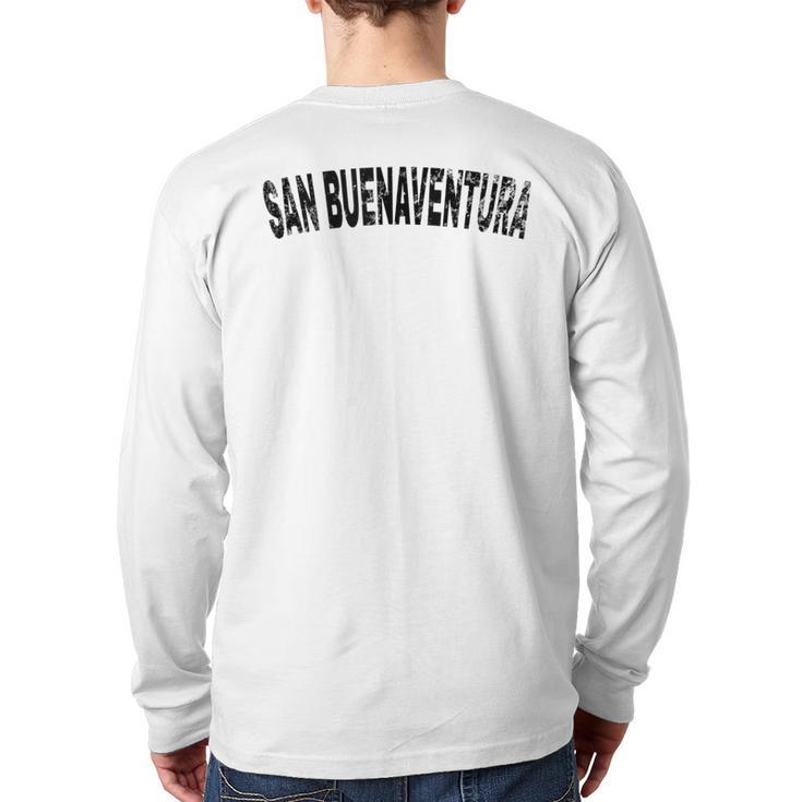 Vintage San Buenaventura Black Text Apparel Back Print Long Sleeve T-shirt