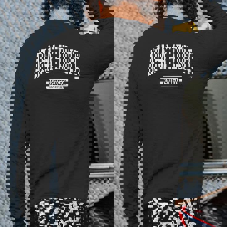 Airway Heights Washington Wa College University Sports Style Back Print Long Sleeve T-shirt