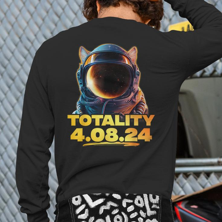 America Totality 40824 Corgi Total Solar Eclipse Dog 2024 Back Print Long Sleeve T-shirt