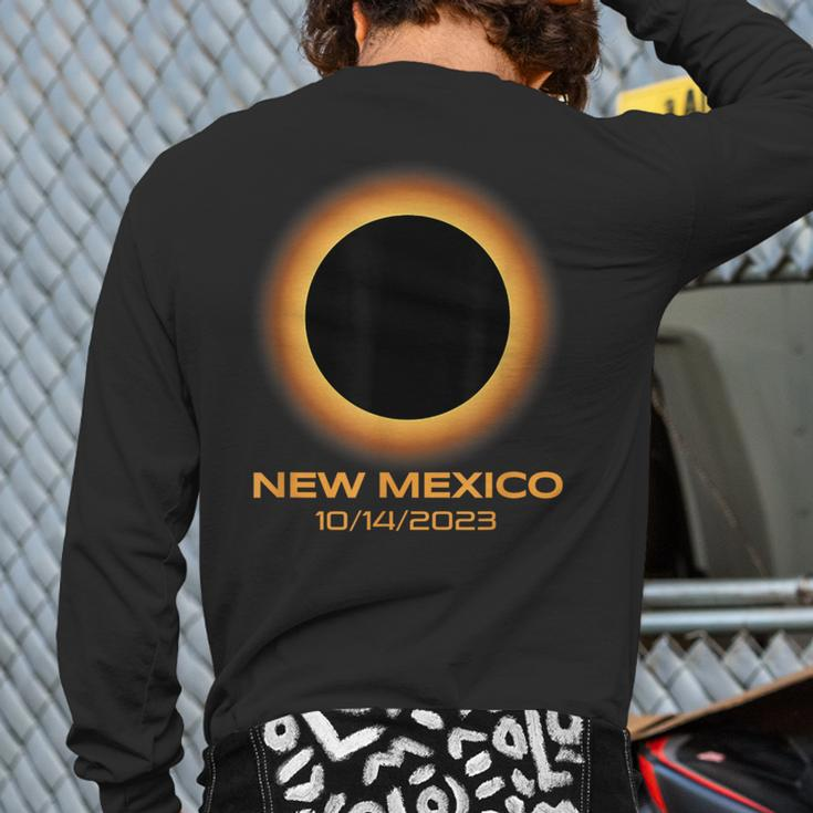 Annular Solar Eclipse October 2023 New Mexico Astronomy Back Print Long Sleeve T-shirt