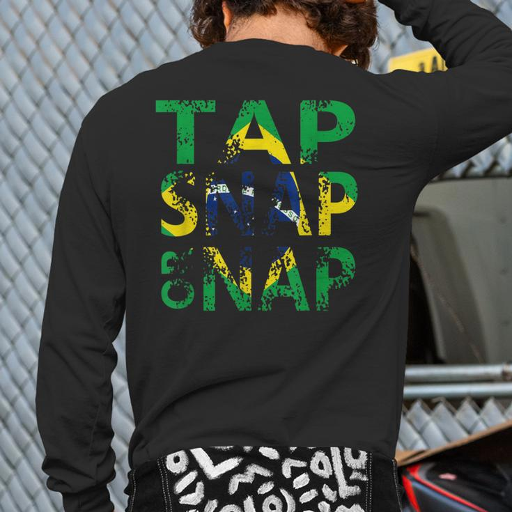 Brazilian Jiu Jitsu Tap Snap Or Nap Back Print Long Sleeve T-shirt