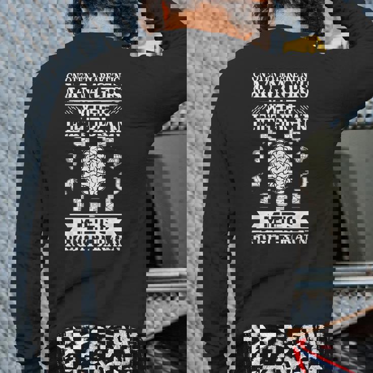 Content Marketing Managers Left-Brain Meets Right-Brain Back Print Long Sleeve T-shirt