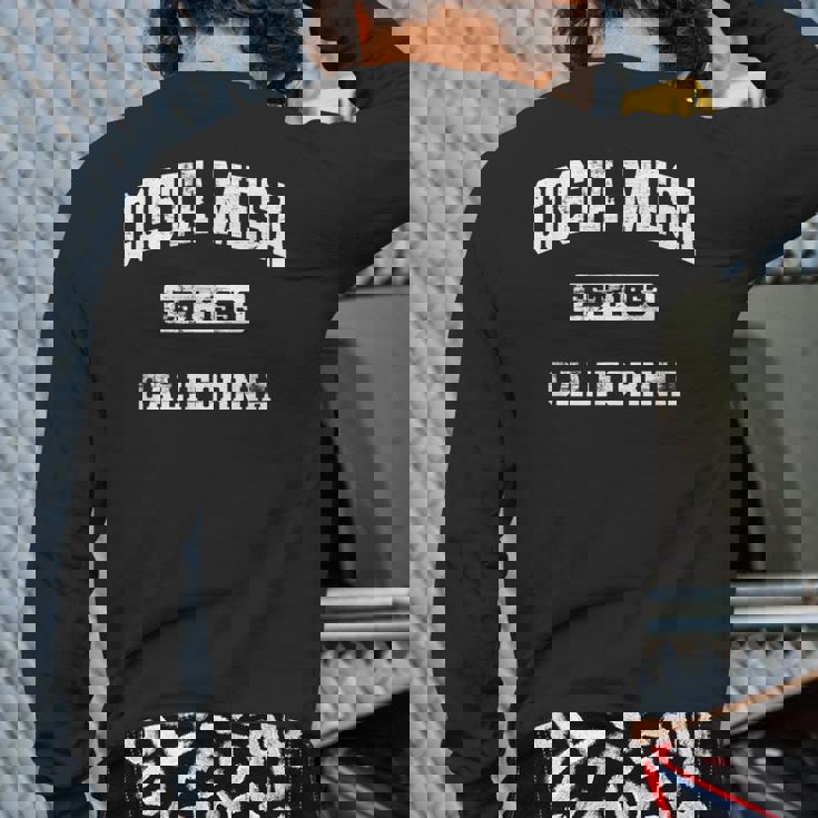 Costa Mesa California Ca State Vintage Athletic Style Back Print Long Sleeve T-shirt