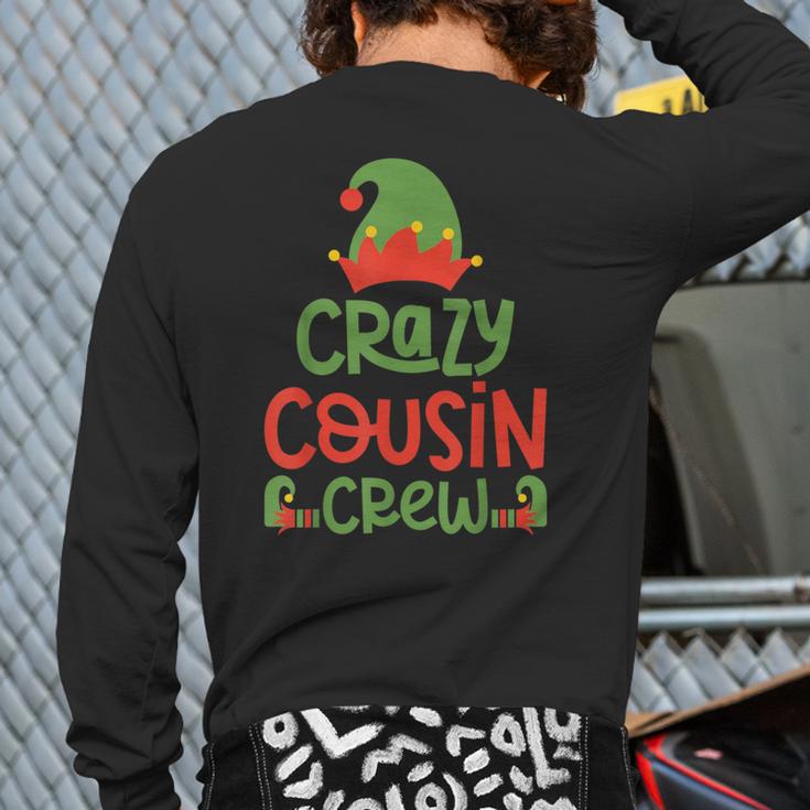 Crazy Cousin Crew Elf Christmas Party Family Matching Pajama Back Print Long Sleeve T-shirt