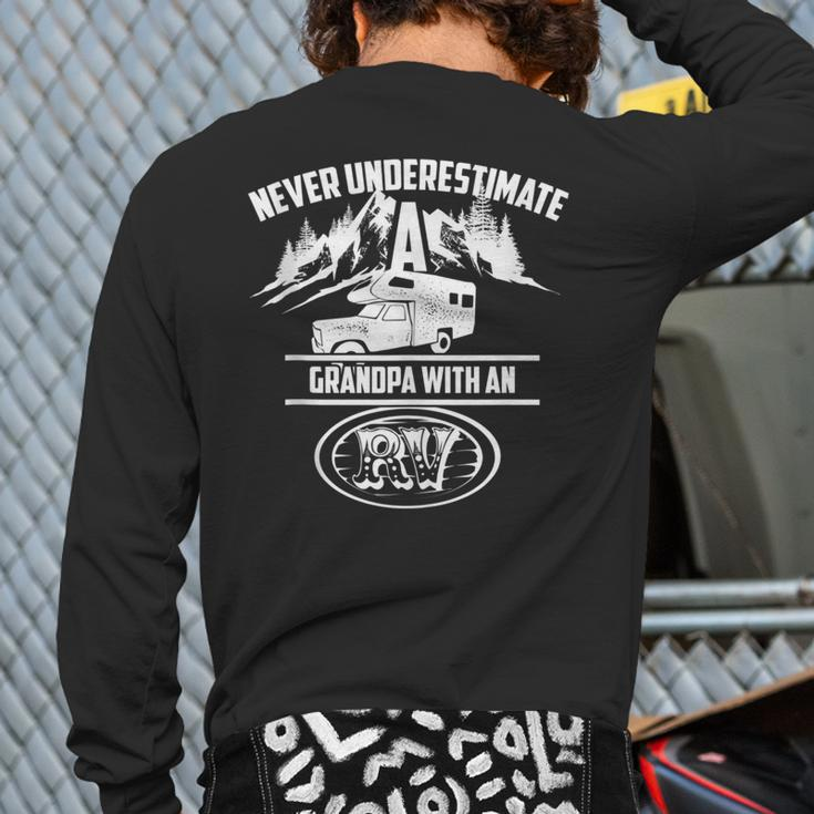Cute Never Underestimate A Grandpa With An Rv Back Print Long Sleeve T-shirt