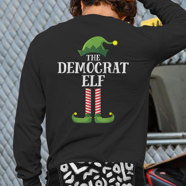 Democrat Elf Matching Family Group Christmas Party Back Print Long Sleeve T-shirt