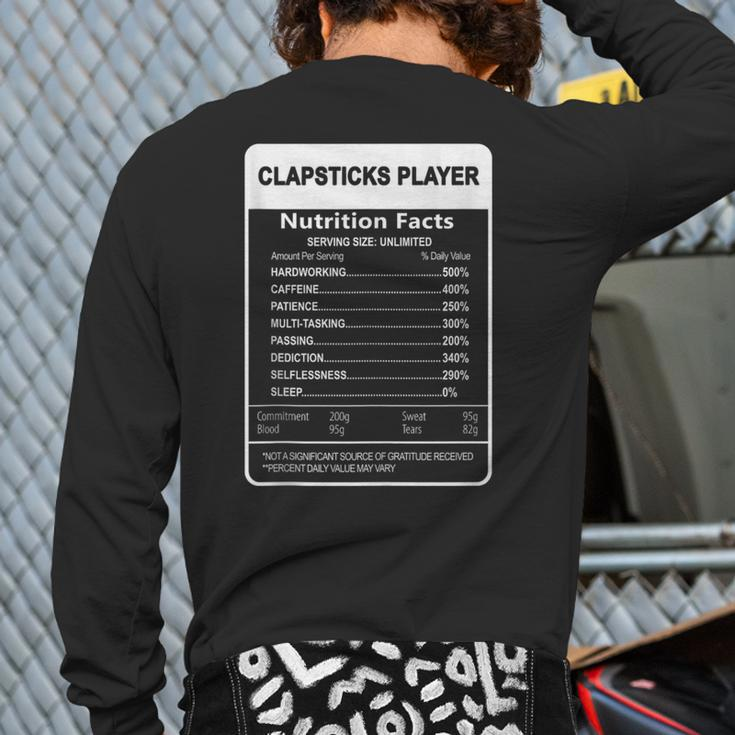 I Destroy Silence Clapsticks Player Back Print Long Sleeve T-shirt