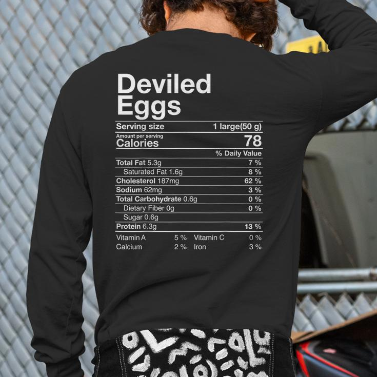 Deviled Eggs Nutrition Fact Thanksgiving Turkey Day Back Print Long Sleeve T-shirt
