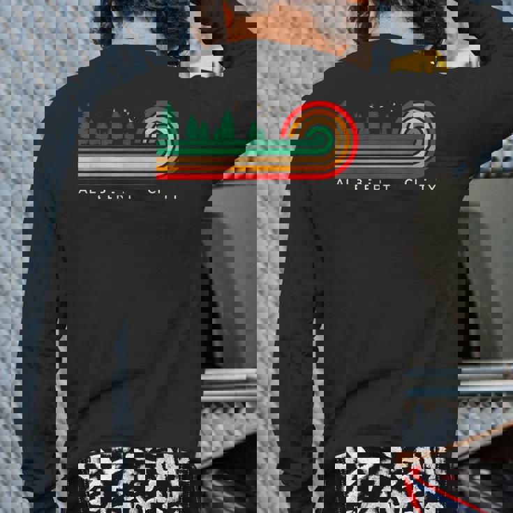 Evergreen Vintage Stripes Albert City Iowa Back Print Long Sleeve T-shirt Evergreen Vintage Stripes Albert City Iowa Back Print Long Sleeve T-shirt