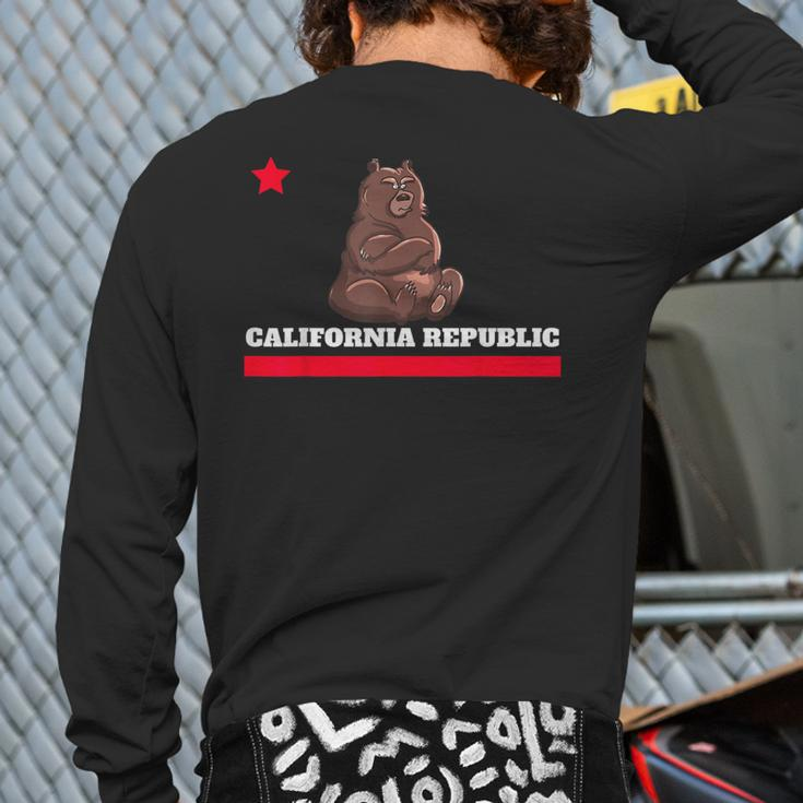 California Republic State Flag NoveltyBack Print Long Sleeve T-shirt
