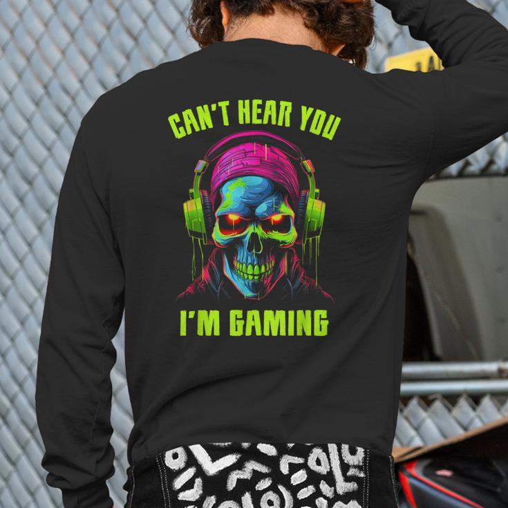 Gamer For Boys Ns Video Gaming Skull Back Print Long Sleeve T-shirt