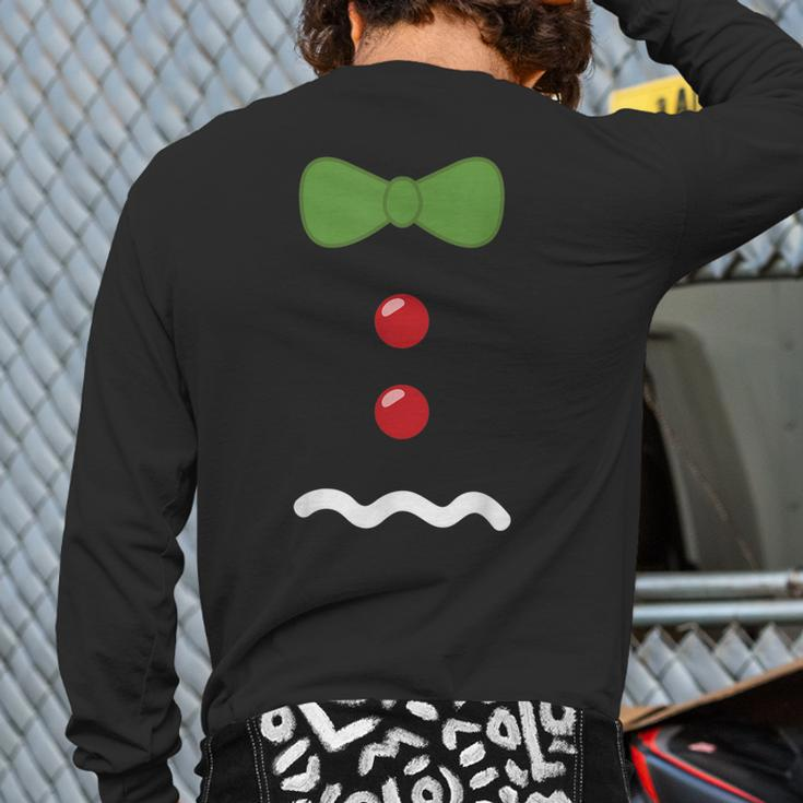 Gingerbread Man Christmas Costume Xmas Back Print Long Sleeve T-shirt