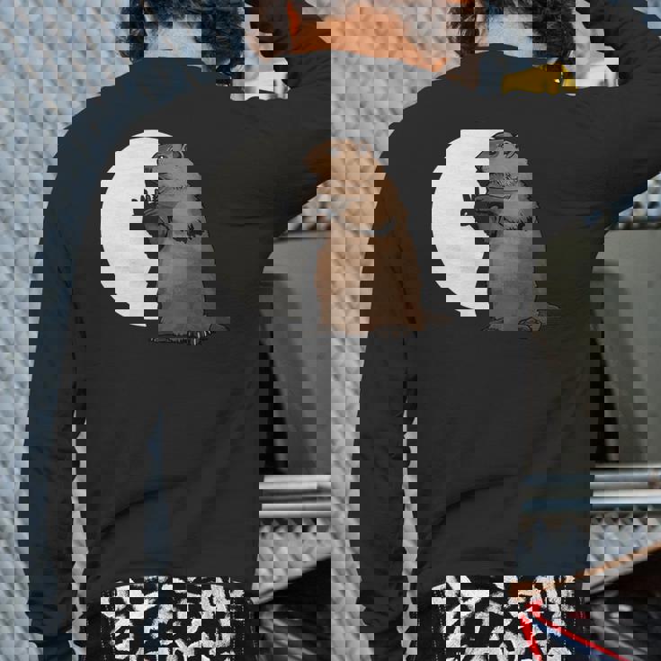 Groundhog Day Shadow Puppet Back Print Long Sleeve T-shirt