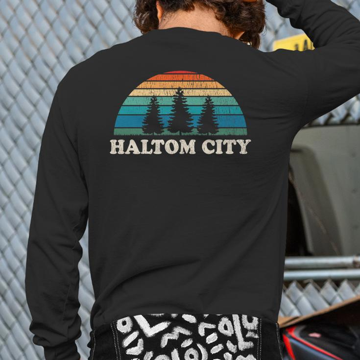 Haltom City Tx 70S Retro Throwback Back Print Long Sleeve T-shirt