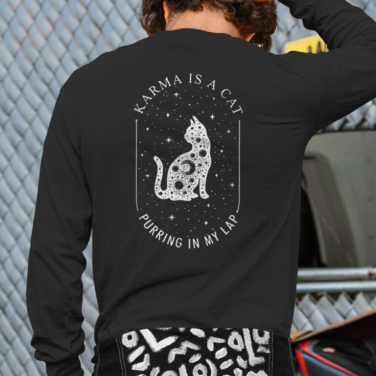 Karma Is A Cat Purring In My Lap Back Print Long Sleeve T-shirt