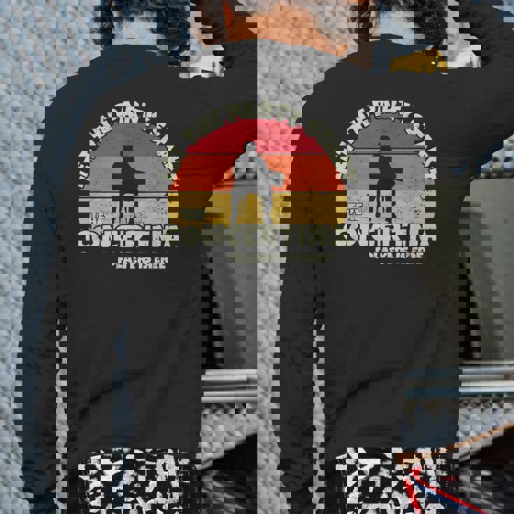 Let The Party Start The Concertina Player Is Here Concertina Back Print Long Sleeve T-shirt
