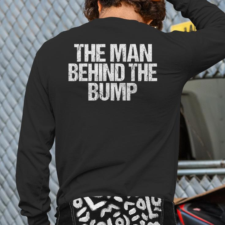 Man Behind The Bump Pregnancy Announcement Christmas Back Print Long Sleeve T-shirt