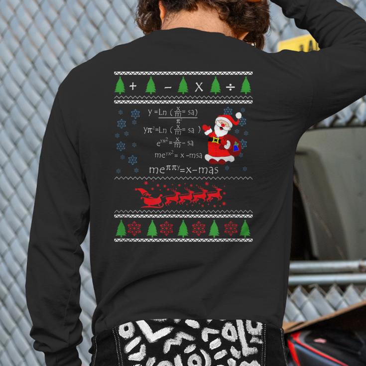 Math Lovers Equation Ugly Christmas Sweater Back Print Long Sleeve T-shirt