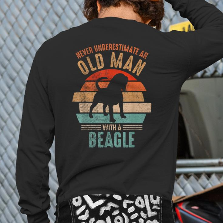 Mb Never Underestimate An Old Man With A Beagle Back Print Long Sleeve T-shirt
