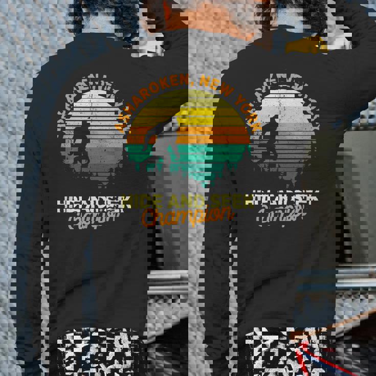 Retro Asharoken New York Big Foot Souvenir Back Print Long Sleeve T-shirt
