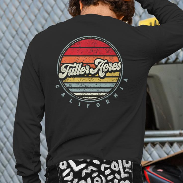 Retro Fuller Acres Home State Cool 70S Style Sunset Back Print Long Sleeve T-shirt