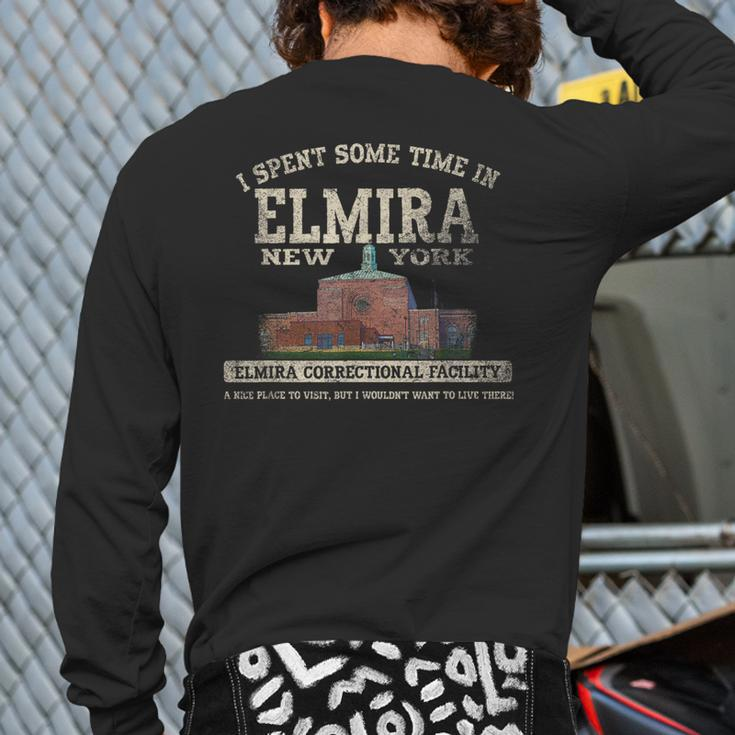 I Spent Some Time In Elmira Ny Back Print Long Sleeve T-shirt