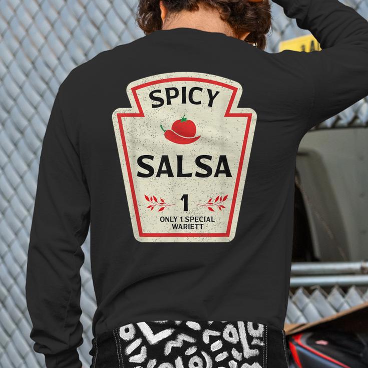 Spicy Salsa Group Condiment Team Halloween Costume Back Print Long Sleeve T-shirt