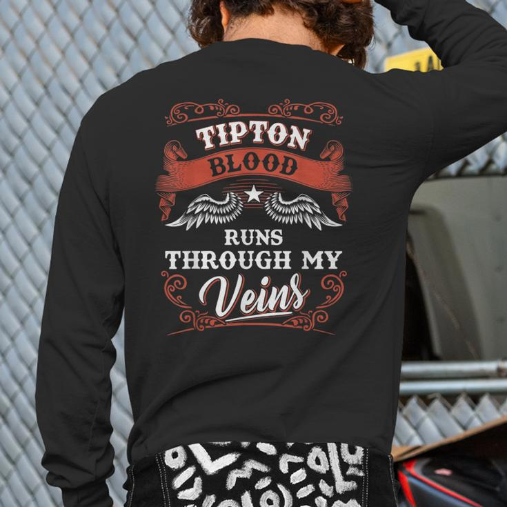 Tipton Blood Runs Through My Veins Youth Kid 2K3td Back Print Long Sleeve T-shirt