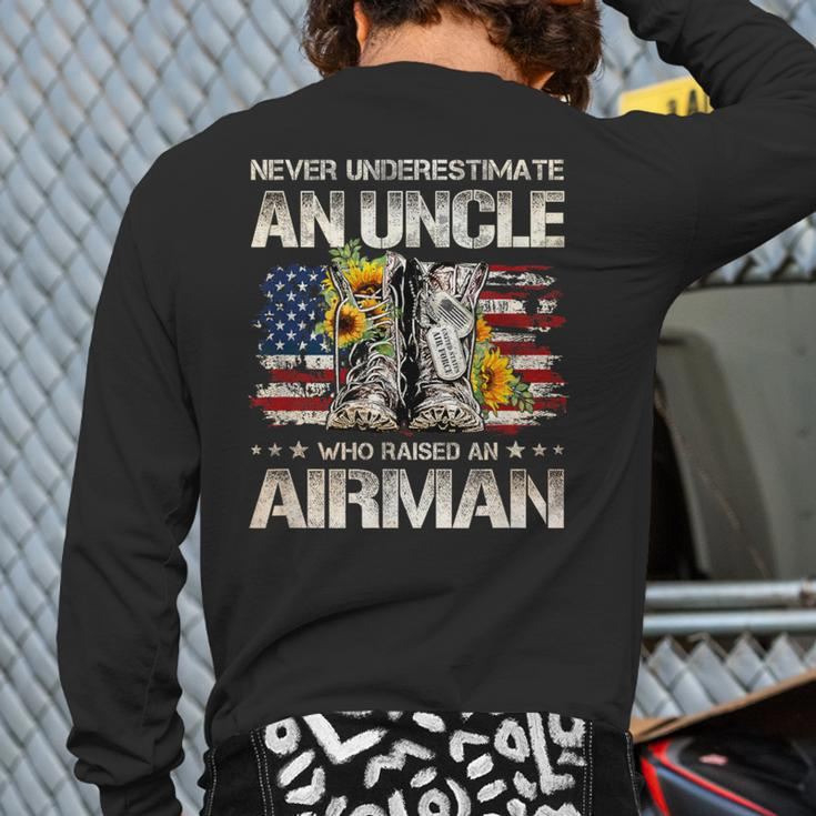Never Underestimate An Uncle Who Raised An Airman Usaf Back Print Long Sleeve T-shirt