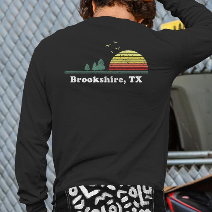 Vintage Brookshire Texas Home Souvenir Print Back Print Long Sleeve T-shirt