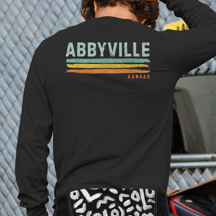 Vintage Stripes Abbyville Ks Back Print Long Sleeve T-shirt