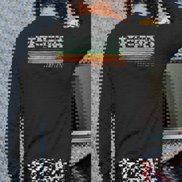 Vintage Stripes Artemas Pa Back Print Long Sleeve T-shirt Vintage Stripes Artemas Pa Back Print Long Sleeve T-shirt