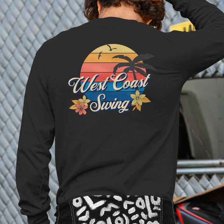 Wcs Dance Summer West Coast Swing Dance Back Print Long Sleeve T-shirt