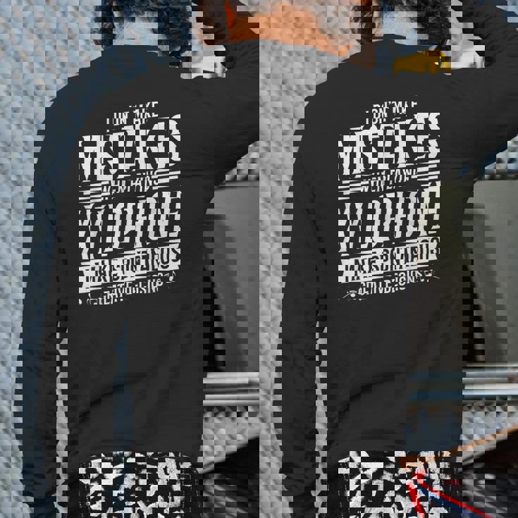 Xylophone Player Musical Instrument Xylophone Back Print Long Sleeve T-shirt