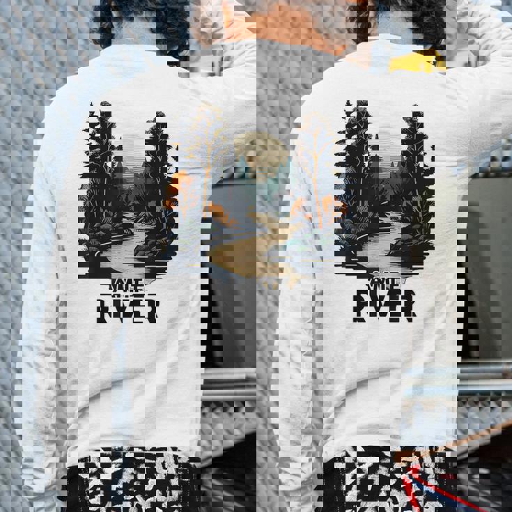 Amite River Retro Minimalist River Amite Back Print Long Sleeve T-shirt