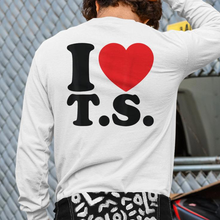 Valentine I Heart TS I Love Ts Couple Loving Back Print Long Sleeve T-shirt