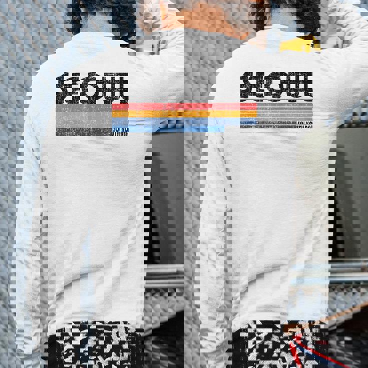 Vintage 70S 80S Style Seoul South Korea Back Print Long Sleeve T-shirt