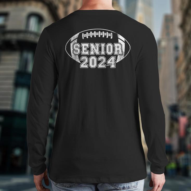 2024 Senior Football Player Class Of 2024 Grunge Senior Year Back Print Long Sleeve T-shirt