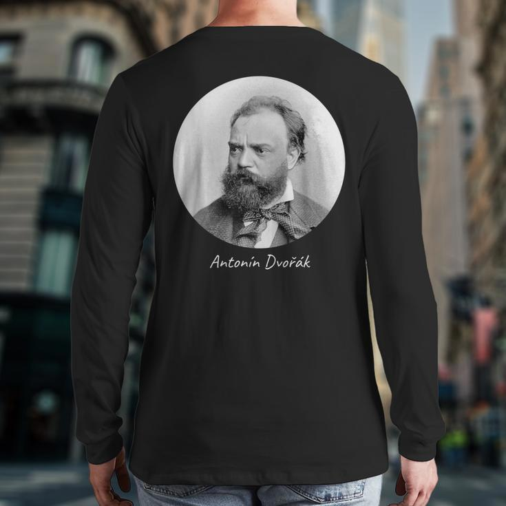 Antonin Dvorak Composer Portrait Back Print Long Sleeve T-shirt
