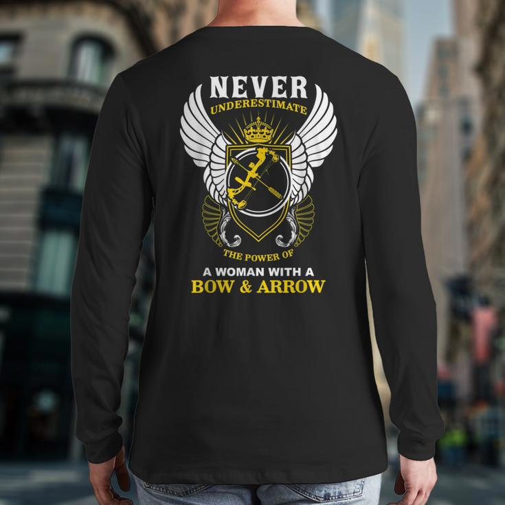 Archery Never Underestimate Back Print Long Sleeve T-shirt