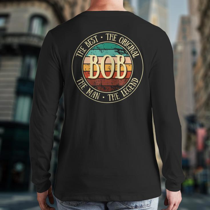 Bob Legend Vintage For Idea Name Back Print Long Sleeve T-shirt
