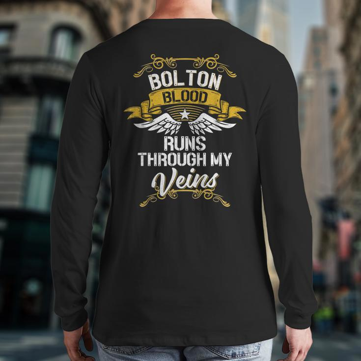 Bolton Blood Runs Through My Veins Back Print Long Sleeve T-shirt