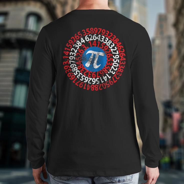 Captain Pi 314 Nerdy Geeky Nerd Geek Math Student Back Print Long Sleeve T-shirt