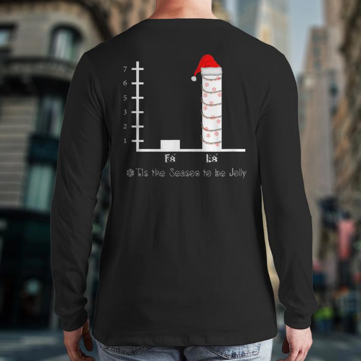 Carol Bar Graph Music Lovers Ugly Christmas Sweater Back Print Long Sleeve T-shirt