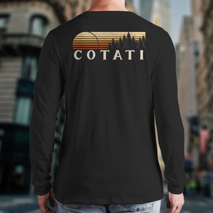Cotati Ca Vintage Evergreen Sunset Eighties Retro Back Print Long Sleeve T-shirt